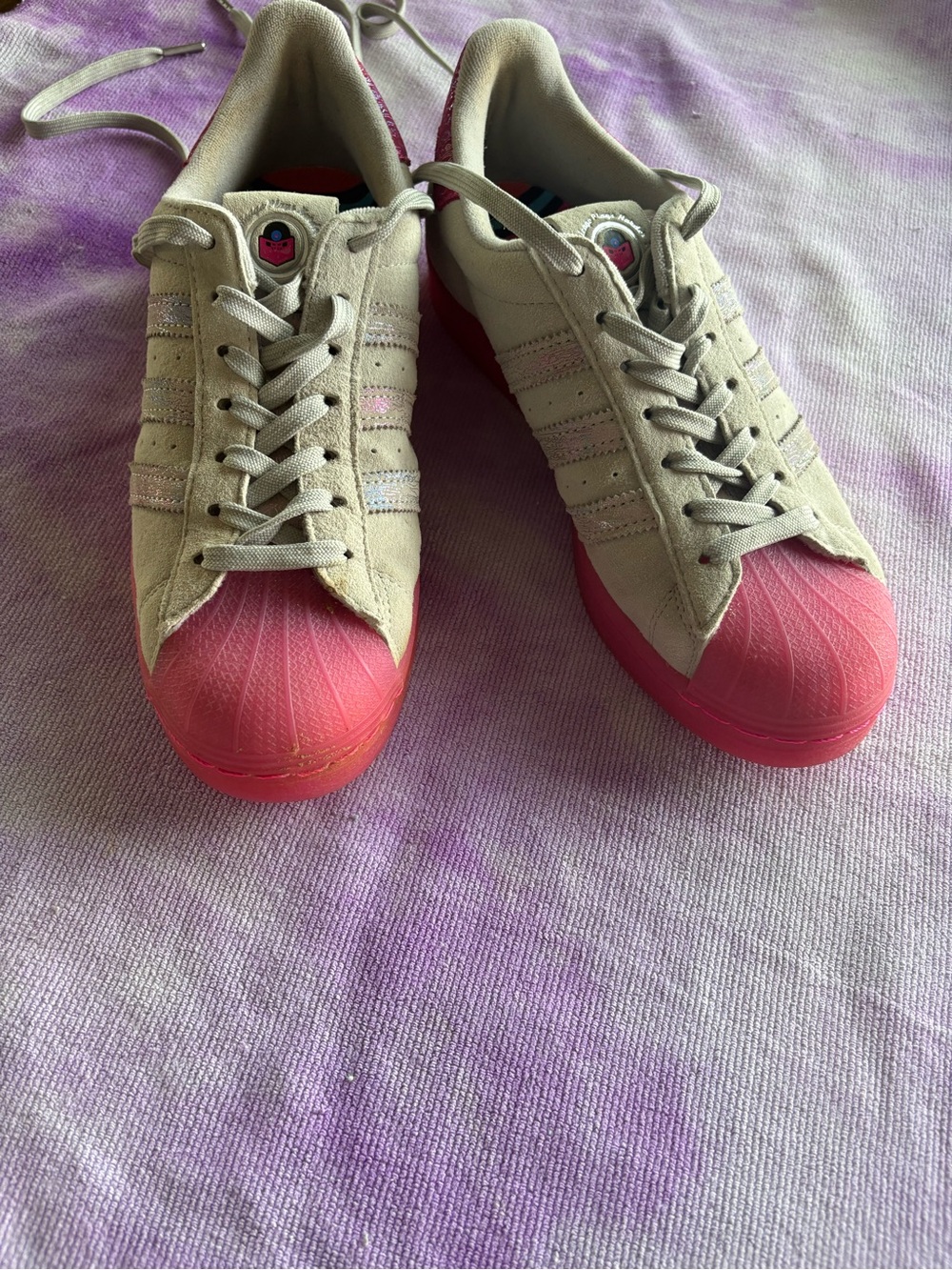 Special edition Adidas Grey and Pink size 8.5